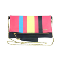 Red Stripe Clutch with Sling