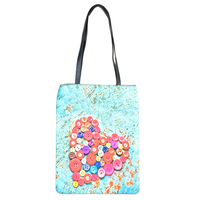 Button Hearts Vertical Tote Bag