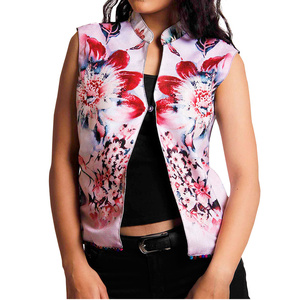 French Multi-Coloured Floral Print Cropped Jackets