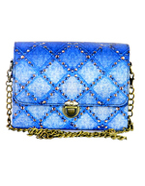 Denim Stud Box Clutch