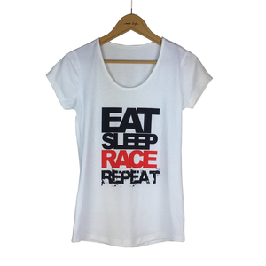 Eat Sleep Race Repeat Tshirt for Women BSI FSI 2016